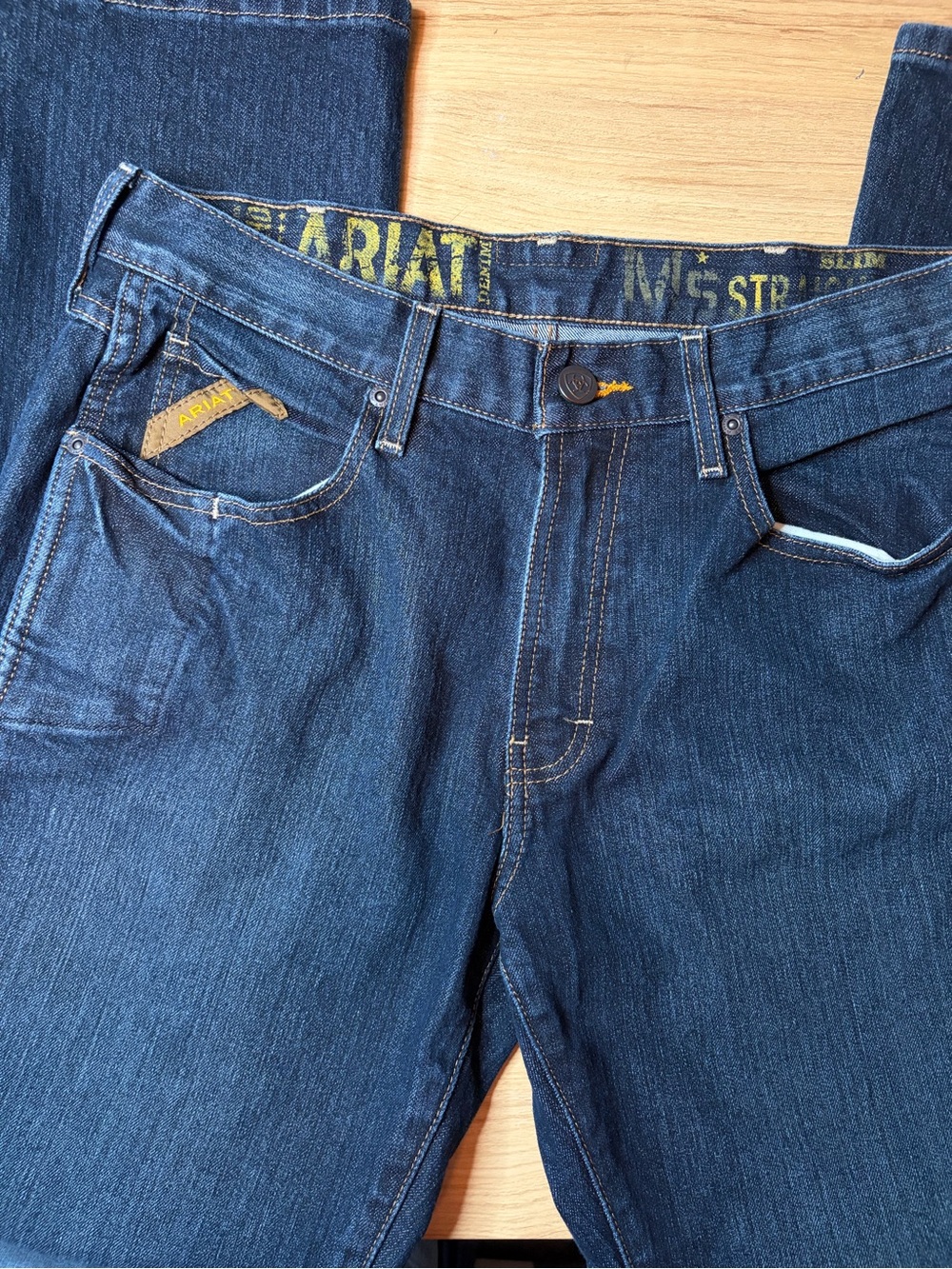 Ariat M5 Slim Straight Mens Dark Wash Stretch Western Denim Jeans 33x32 10016223
